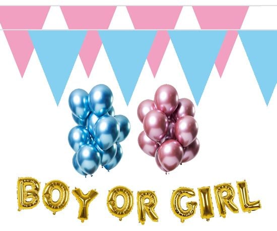 Gender reveal party versiering