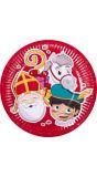 10 Papieren Sinterklaas Bordjes Klein 18 cm