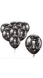 10 zwarte skelet ballonnen 30 cm halloween