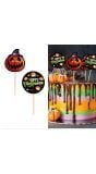 12 taartprickers pompoen 6 cm halloween