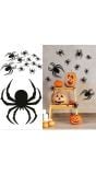 12 zwarte spinnen silhouetten 6 - 19 cm halloween