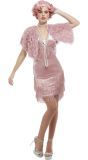 20'S Vrouwen Flapper Jurk Oudroze