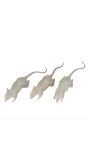 3 glow in the dark ratten 7 cm halloween