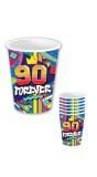 6 papieren drinkbekers 90's 240 ml