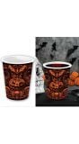 6 papieren drinkbekers gothic pompoen 240 ml halloween