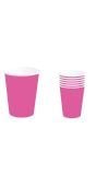 6 papieren drinkbekers neon fuchsia 240 ml