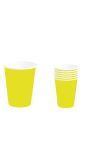 6 papieren drinkbekers neon geel 240 ml