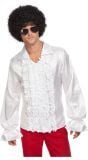 60'S Ruffled Shirt Mannen Wit