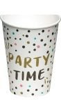 8 Papieren Bekertjes 'Party Time'