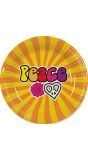 8 Retro peace hippie thema feestbordjes