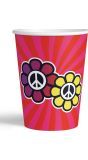 8 Retro peace hippie thema partybekers