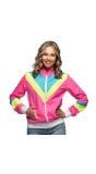 80's neon roze trainingsjasje dames