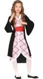 Anime Kinder Kimono Samoerai Roze/Zwart