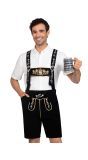 Bavarian zwarte lederhosen voor heren