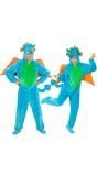 Blauwe draak onesie volwassenen