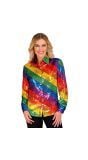 Blouse regenboog pailletten pride vrouwen