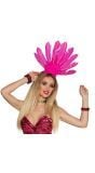 Braziliaanse tiara samba neon roze