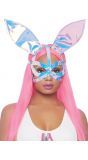 Bunny masker met oren metallic