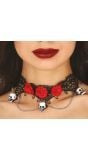 Choker schedels en rozen