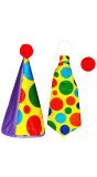 Clown accessoire set geel met stippen