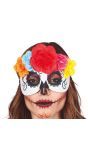 Día de Muertos masker met bloemen gekleurd