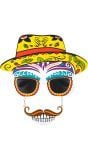 Day of the dead bril met snor en tanden