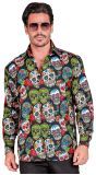 Dia de los muertos blouse gekleurd mannen