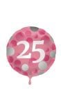 Folieballon glossy 25 happy birthday roze