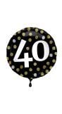 Folieballon glossy 40 happy birthday zwart