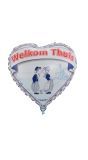 Folieballon hartvorm welkom thuis delfts blauw