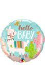 Folieballon hello baby lama