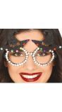 Glitter bril heksenhoed halloween