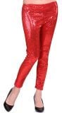 Glitter pailletten legging rood