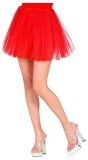 Glitter tutu rood kort vrouwen