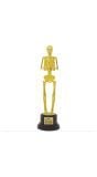 Gouden skelet beste halloween kostuum award plastic 22 cm