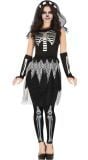 Halloween skelet zwarte bruid dames