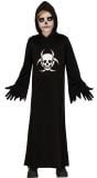 Halloween zwarte skull tuniek kind