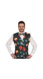 Heren foute kerst gilet met kerstballen