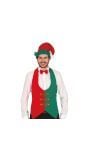 Heren kerst elf gilet rood groen