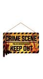 Houten "Crime scene" bord 35 x 20 cm halloween