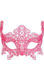 Kanten oogmasker neon roze