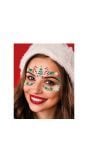 Kerst glitter gezicht stickers zelfklevend