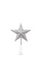 Kerstboom topper spiraal ster zilver 23cm