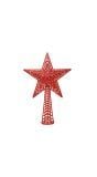 Kerstboom topper ster glitter rood 27cm