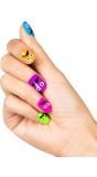 Kleurige moustache nagels 24x