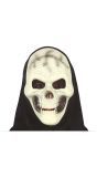 Lachende schedel masker met kap halloween