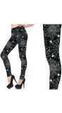 Legging dames zwart halloween spinnenweb