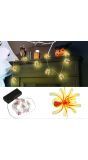 Lichtslinger 10 LED lampjes geel spinnen 300 cm halloween