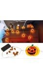 Lichtslinger 10 LED lampjes oranje pompoenen 300 cm halloween