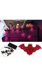 Lichtslinger 10 LED lampjes paars vleermuizen 300 cm halloween